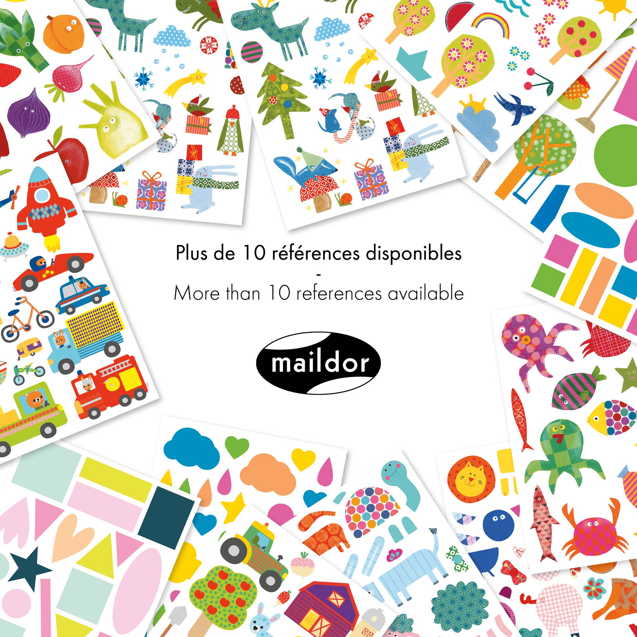 Maildor 10x Baby, 6 Stickerbogen 14,8x21cm, Geometrisch Metallic AE167C