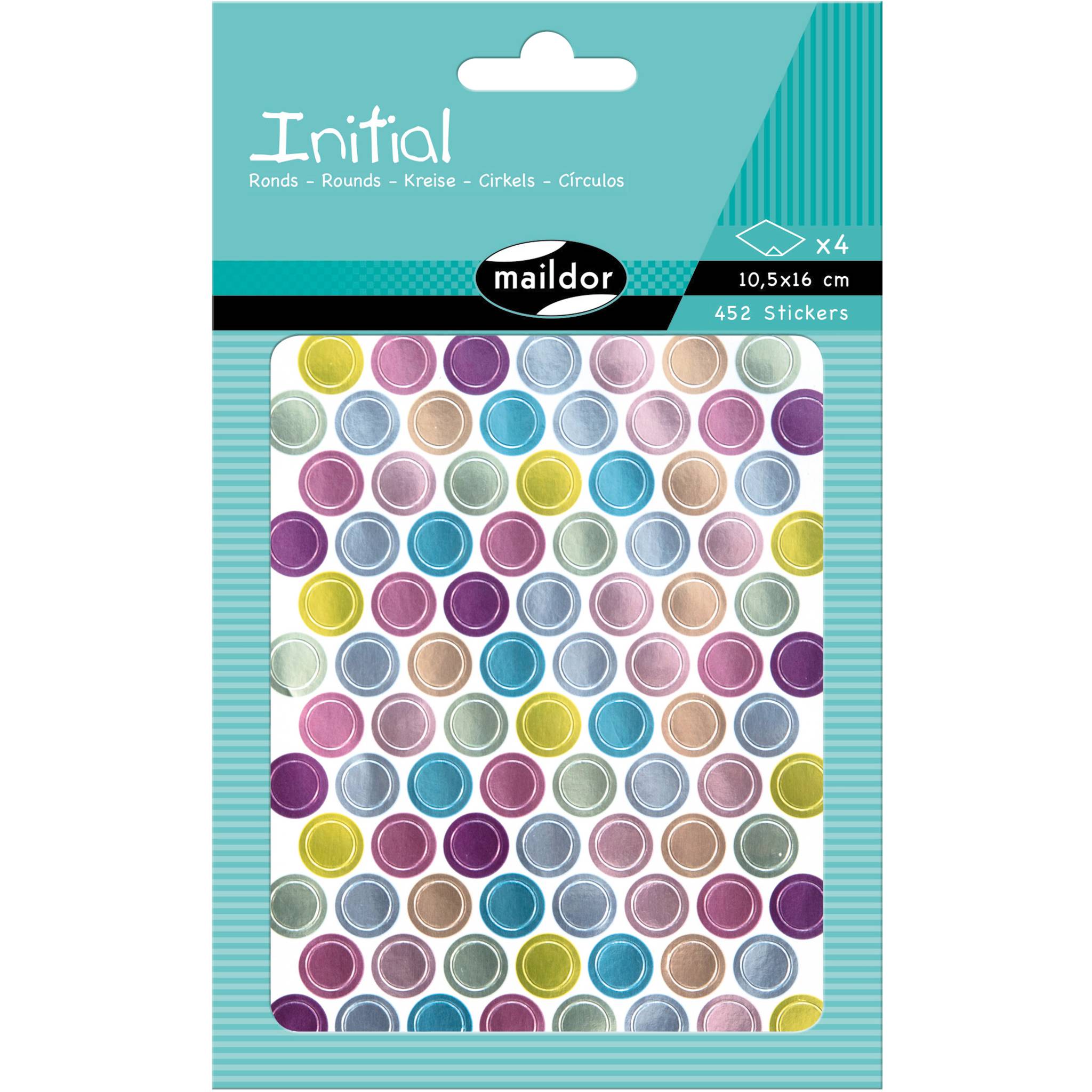 Maildor 10x Sticker Metallic/Pastell 4 Stickerbogen 10 ,5x16 - Mehrfarbig AE169C