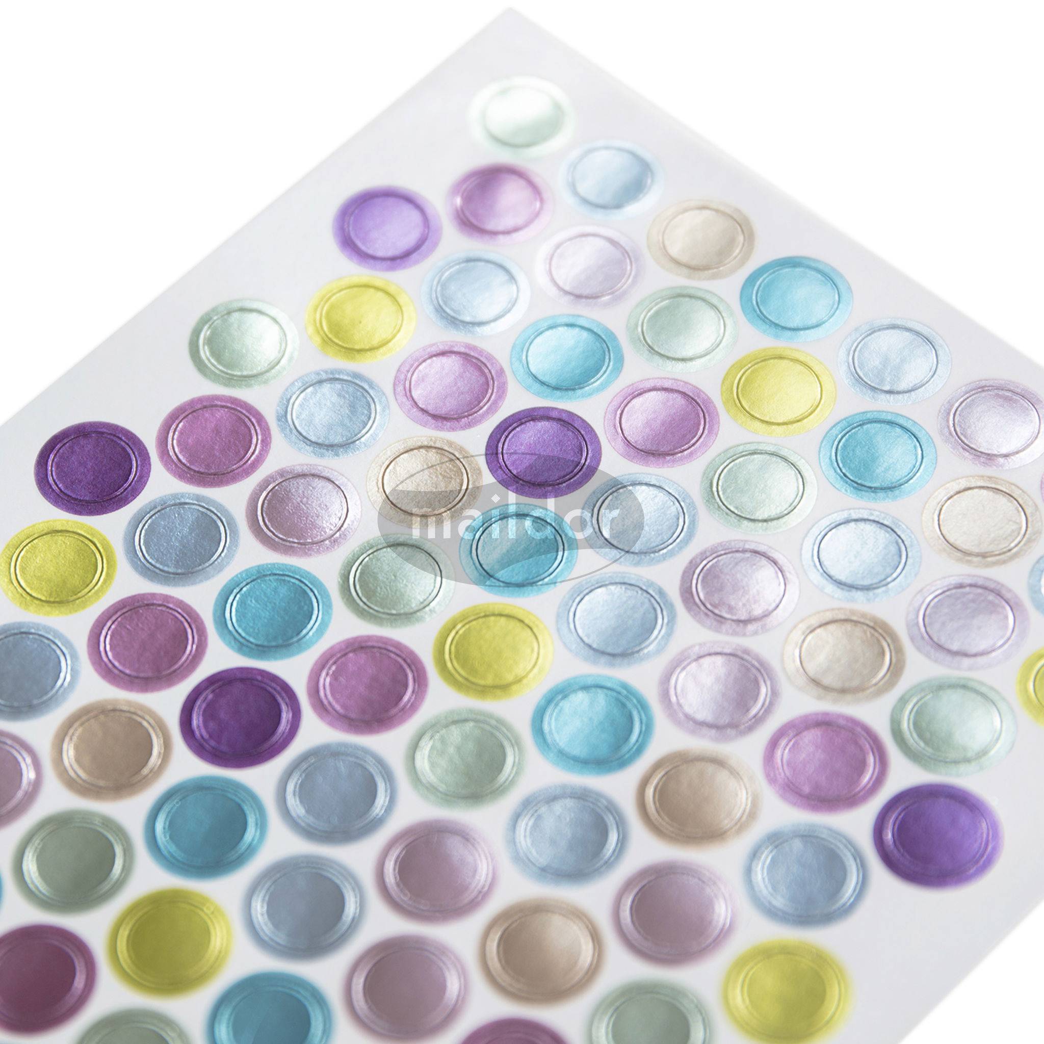 Maildor 10x Sticker Metallic/Pastell 4 Stickerbogen 10 ,5x16 - Mehrfarbig AE169C