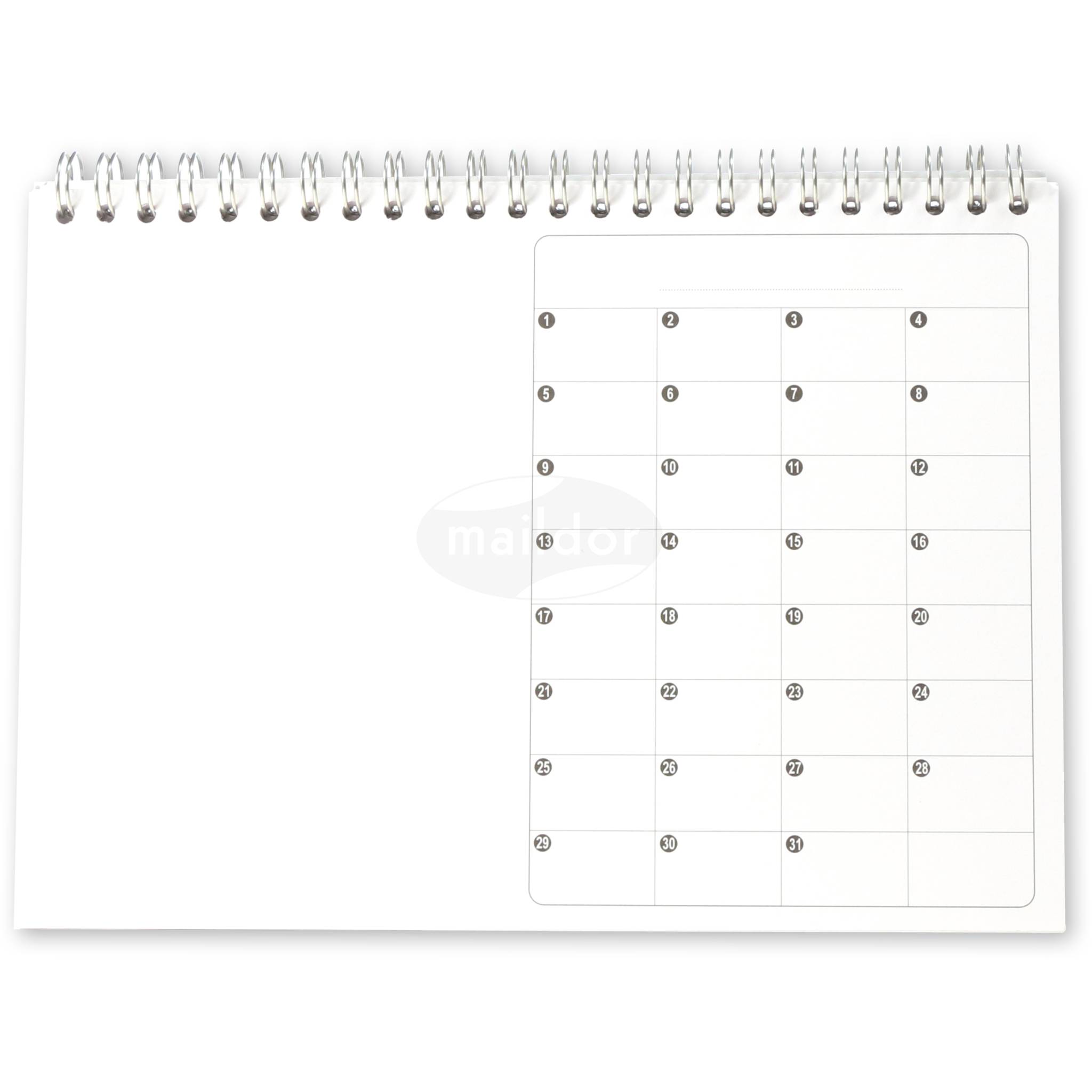 Maildor 5x Weiße Serie, Immerwährender Kalender - Weiß GB009O