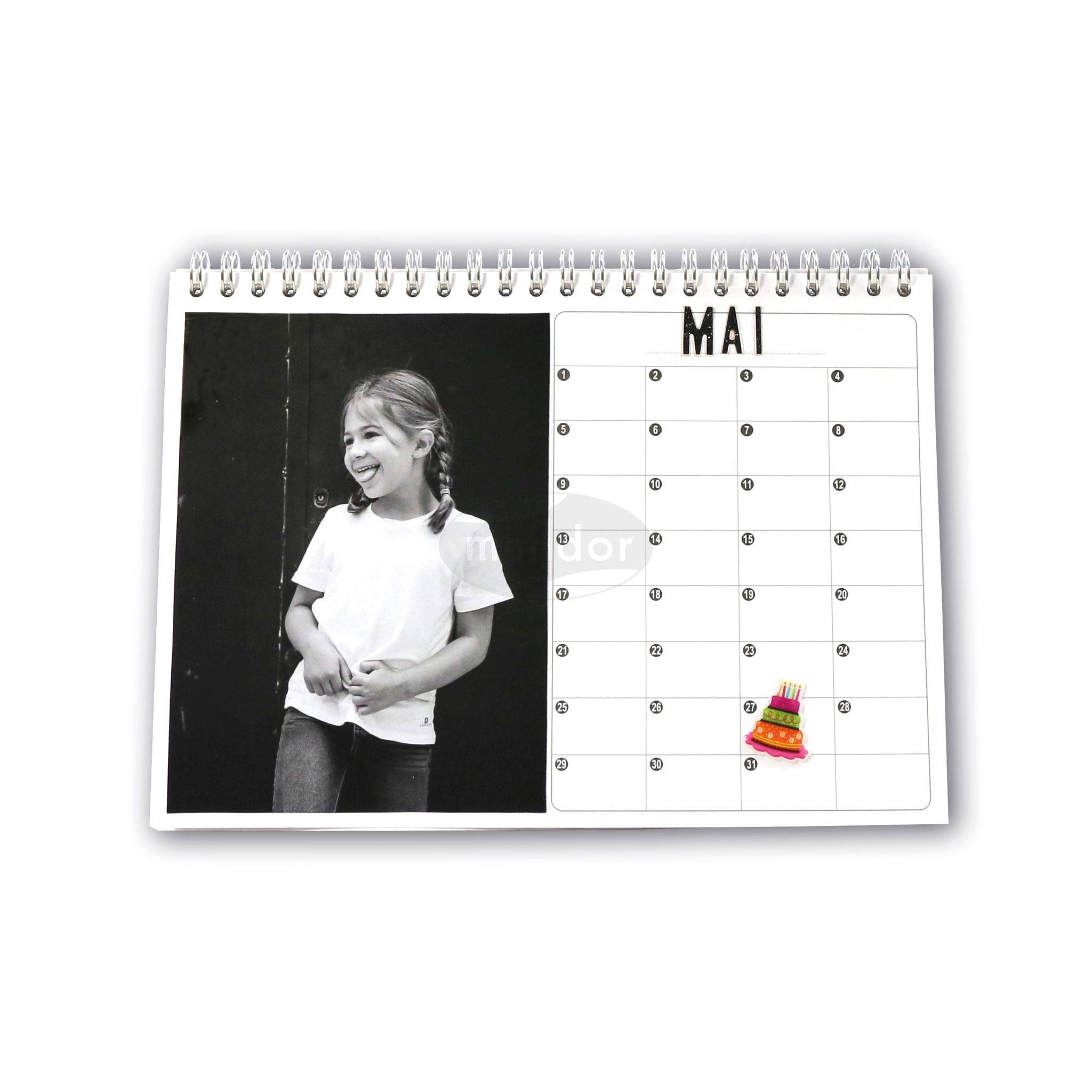 Maildor 5x Weiße Serie, Immerwährender Kalender - Weiß GB009O