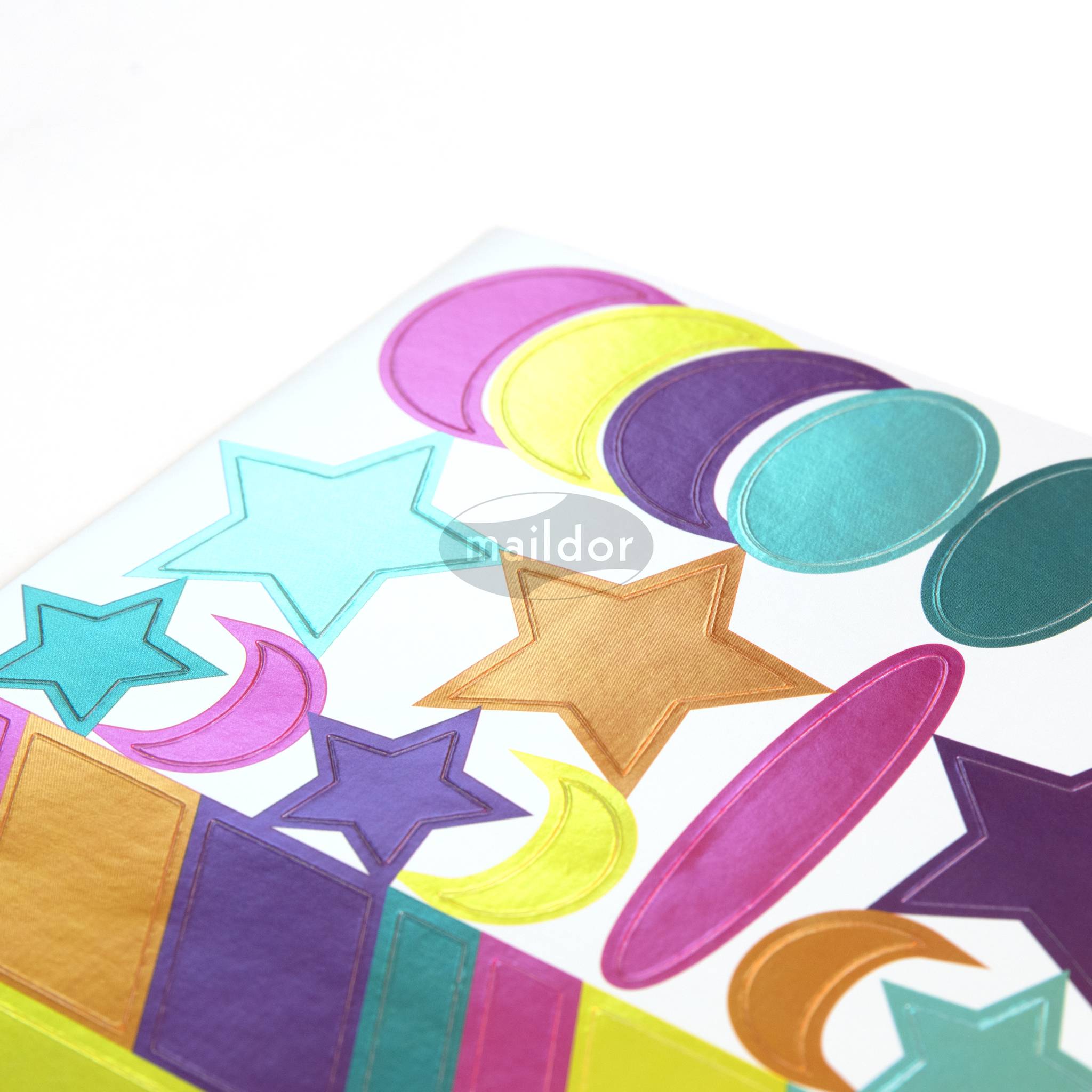 Maildor 10x Baby, 6 Stickerbogen 14,8x21cm, Geometrisch Metallic AE167C