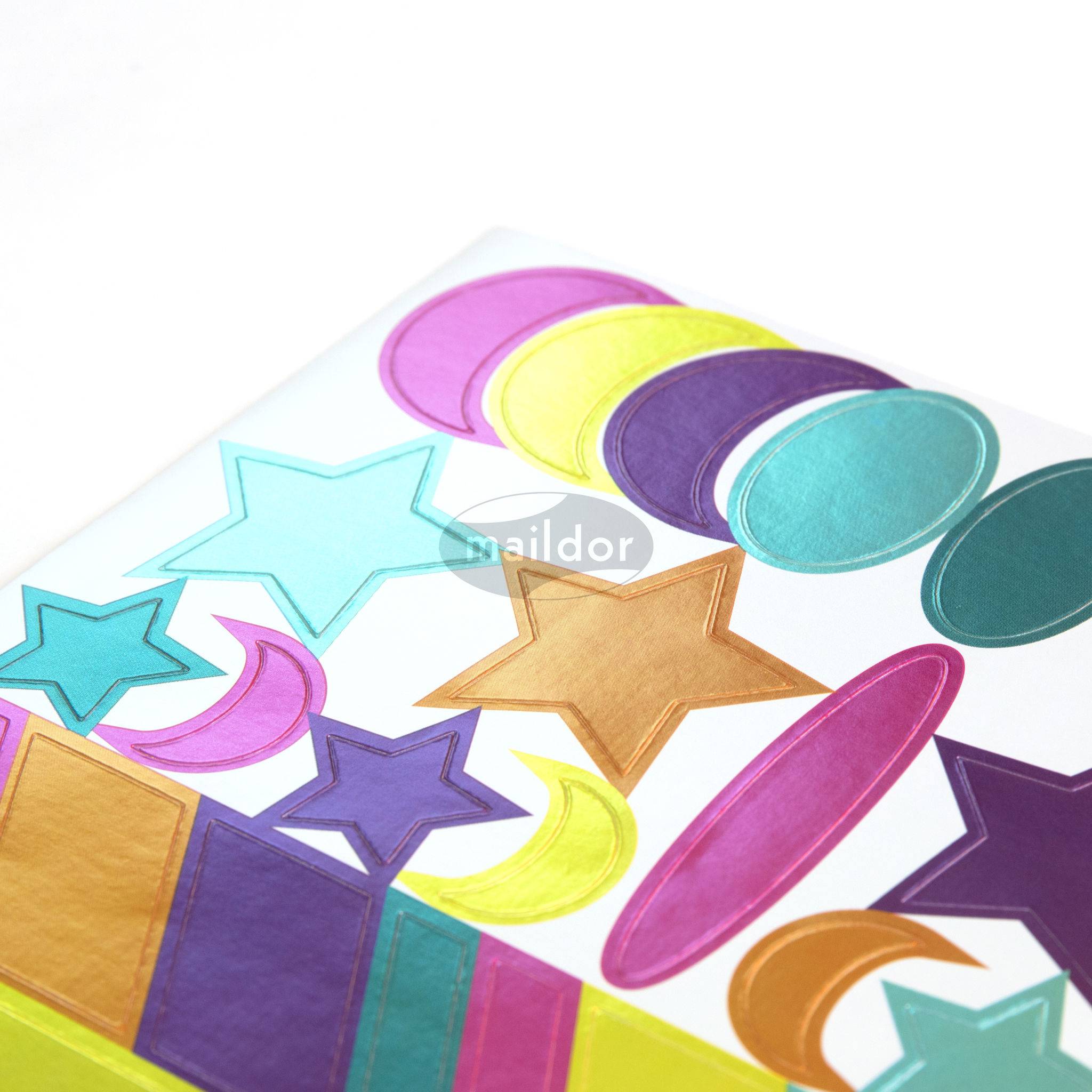 Maildor 10x Baby, 6 Stickerbogen 14,8x21cm, Geometrisch Metallic AE167C