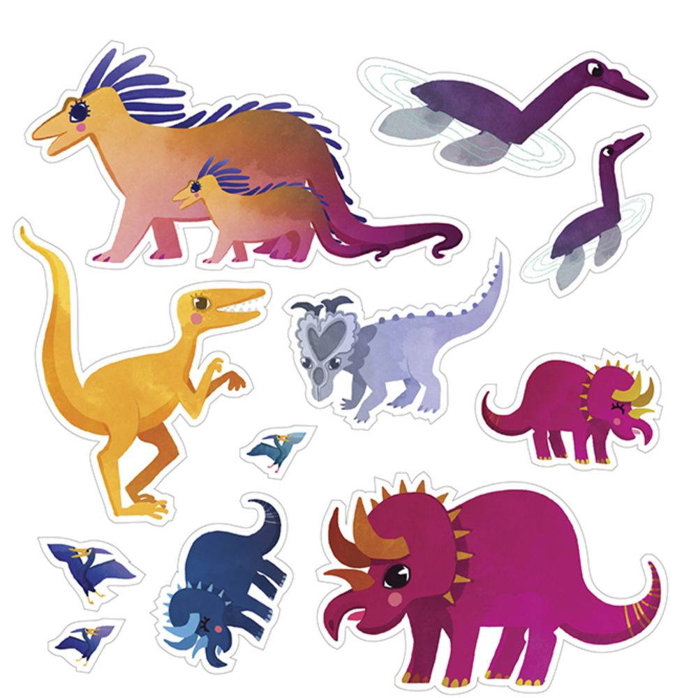 Maildor 6x Stick Story, Dinosaurier - Mehrfarbig AF007O