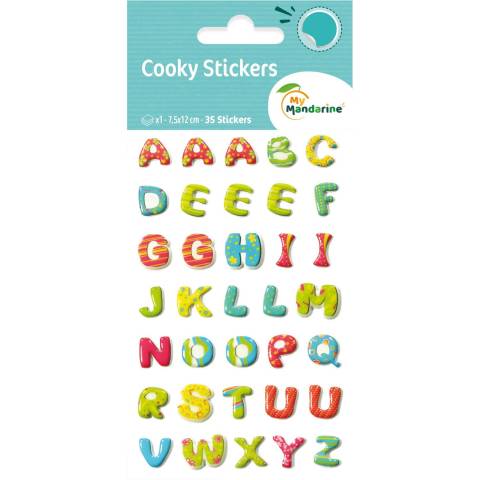 Maildor 10x Cooky, 1 Stickerbogen 7,5x12cm, Alphabet pep's - Mehrfarbig 560522C