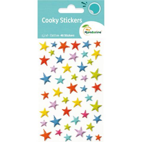 Maildor 10x Cooky, 1 Stickerbogen 7,5x12cm, Farbige Sterne - Mehrfarbig 560501C