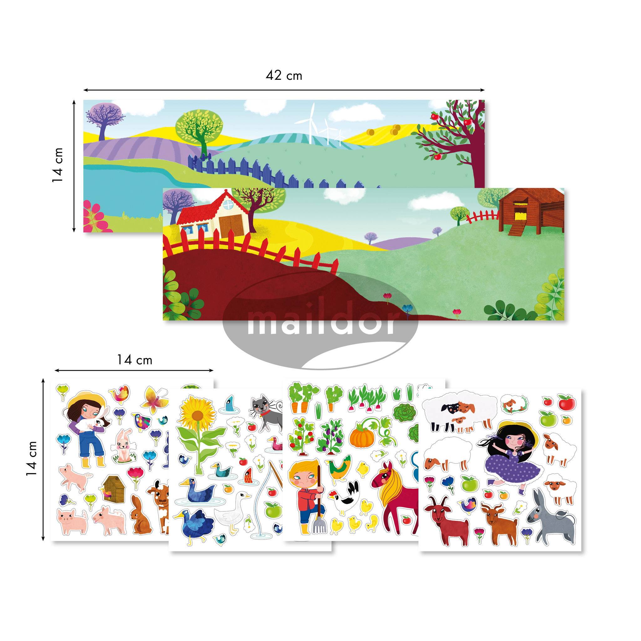 Maildor 6x Stick Story, Bauernhof - Mehrfarbig 566401O