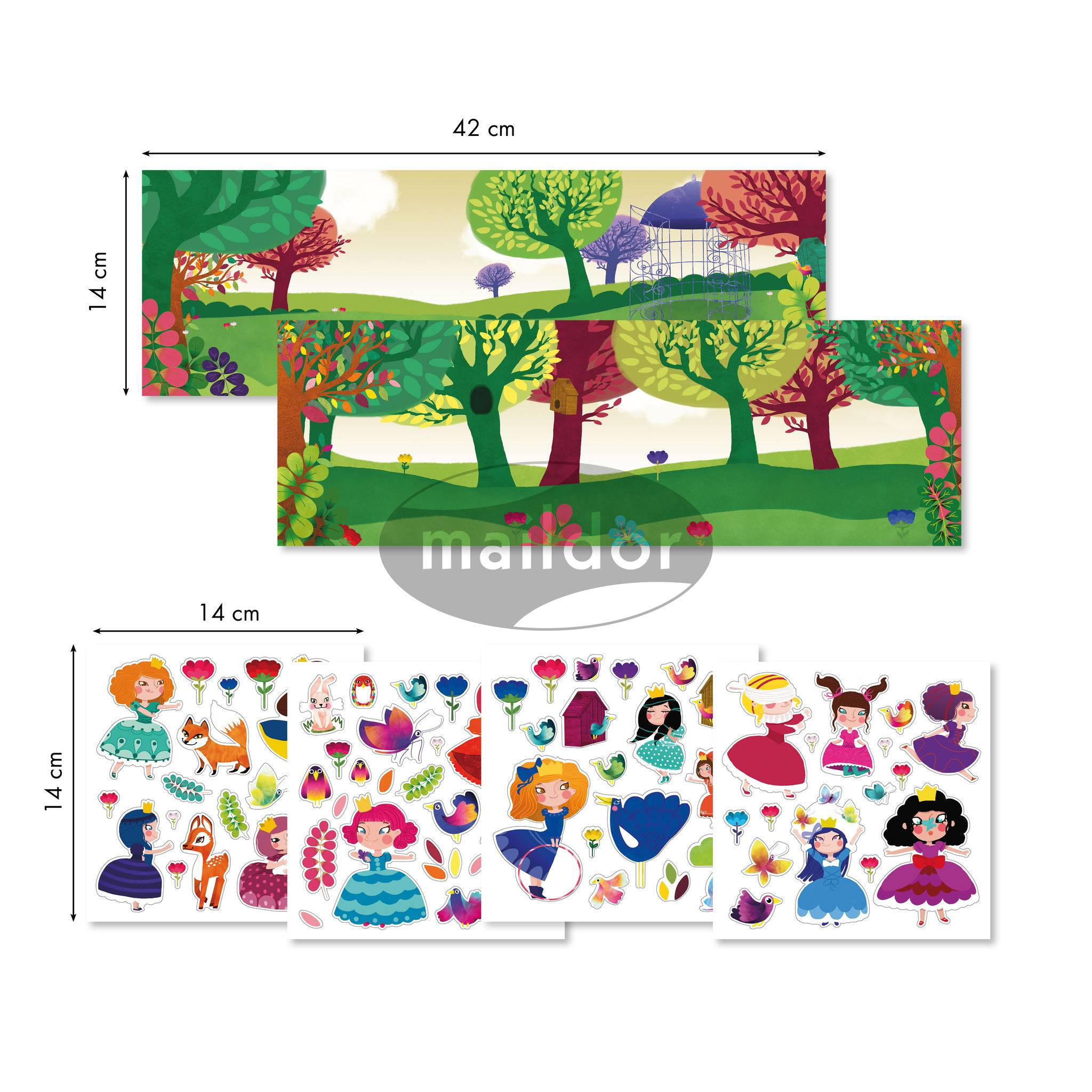 Maildor 6x Stick Story, Prinzessinnen - Mehrfarbig 566404O