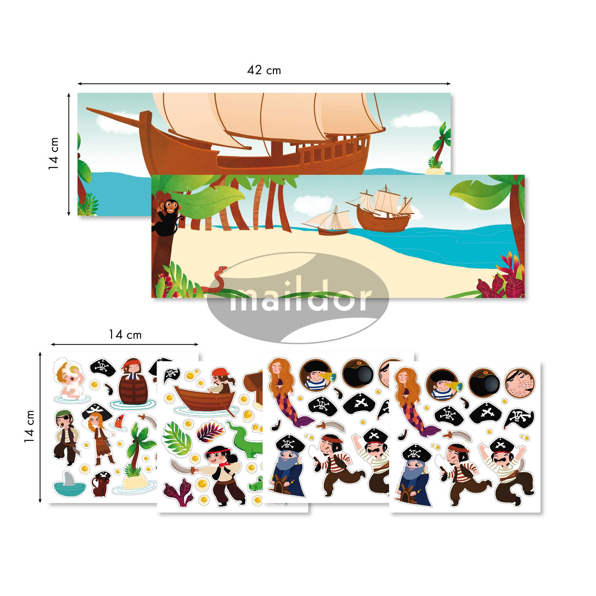 Maildor 6x Stick Story, Piraten - Mehrfarbig 566403O