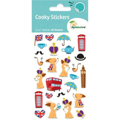 Maildor 10x Cooky, 1 Stickerbogen 7,5x12cm, London - Mehrfarbig 560381C