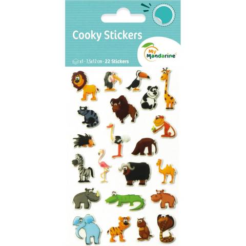 Maildor 10x Cooky, 1 Stickerbogen 7,5x12cm, Savanne - Mehrfarbig 560389C