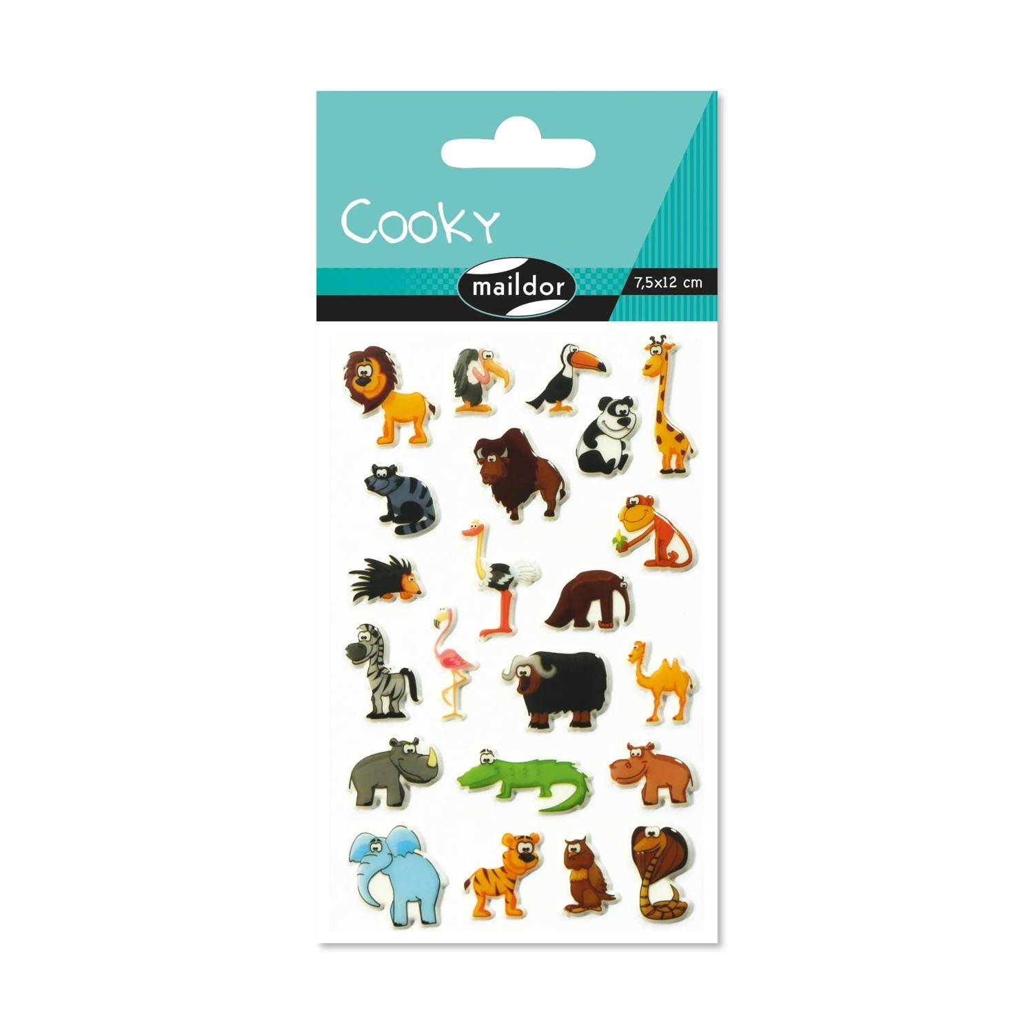 Maildor 10x Cooky, 1 Stickerbogen 7,5x12cm, Savanne - Mehrfarbig 560389C