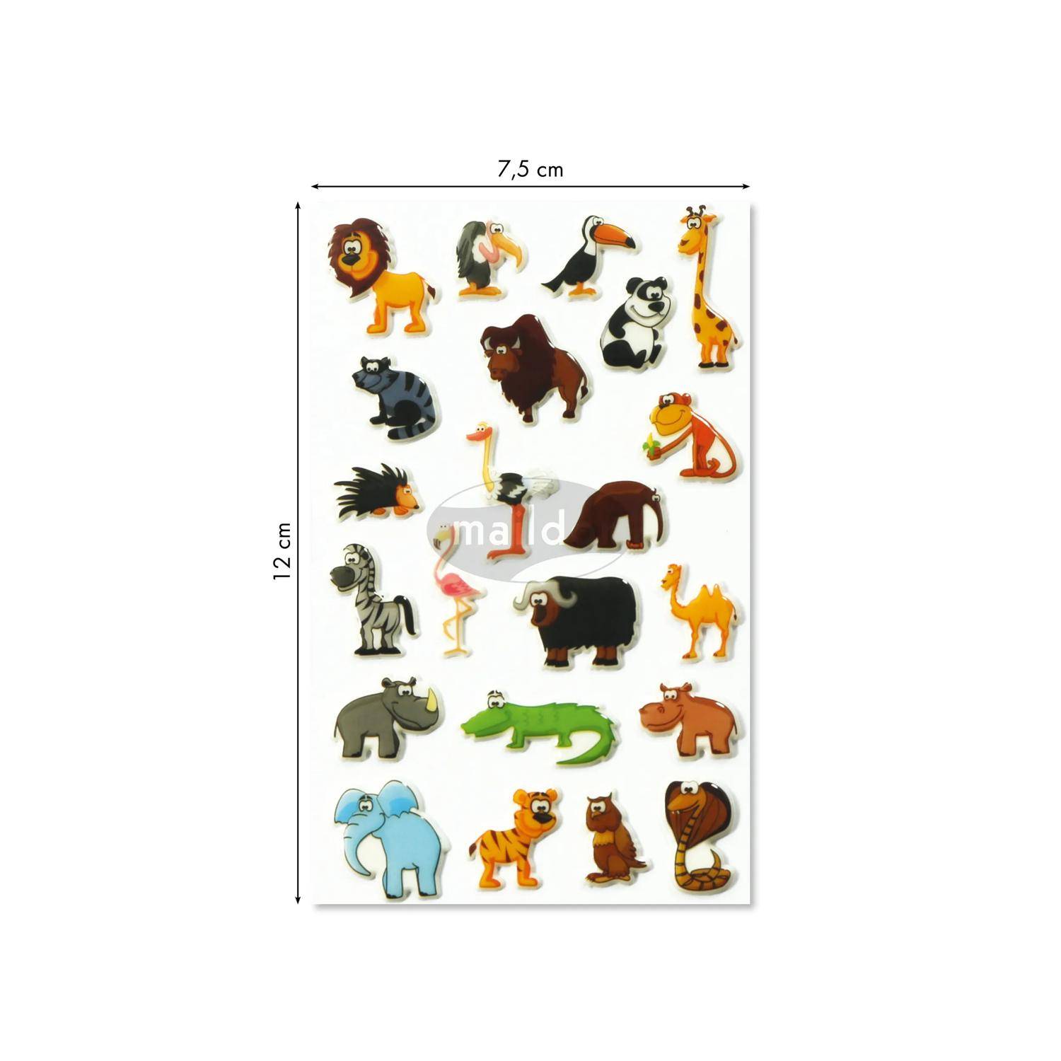 Maildor 10x Cooky, 1 Stickerbogen 7,5x12cm, Savanne - Mehrfarbig 560389C