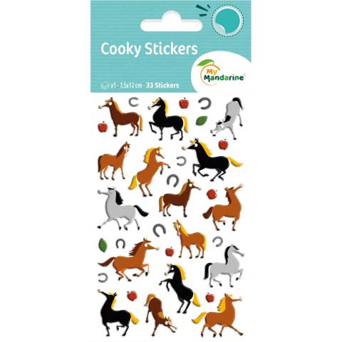 Maildor 10x Cooky, 1 Stickerbogen 7,5x12cm, Pferde - Mehrfarbig 560353C