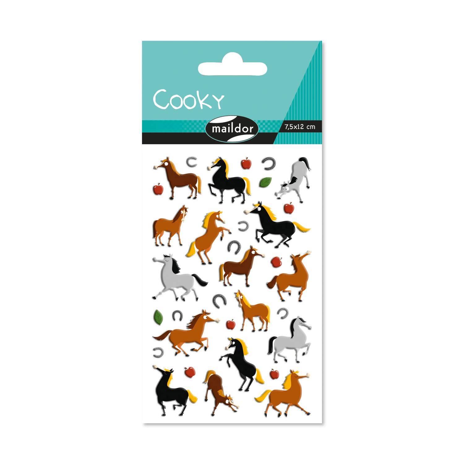 Maildor 10x Cooky, 1 Stickerbogen 7,5x12cm, Pferde - Mehrfarbig 560353C