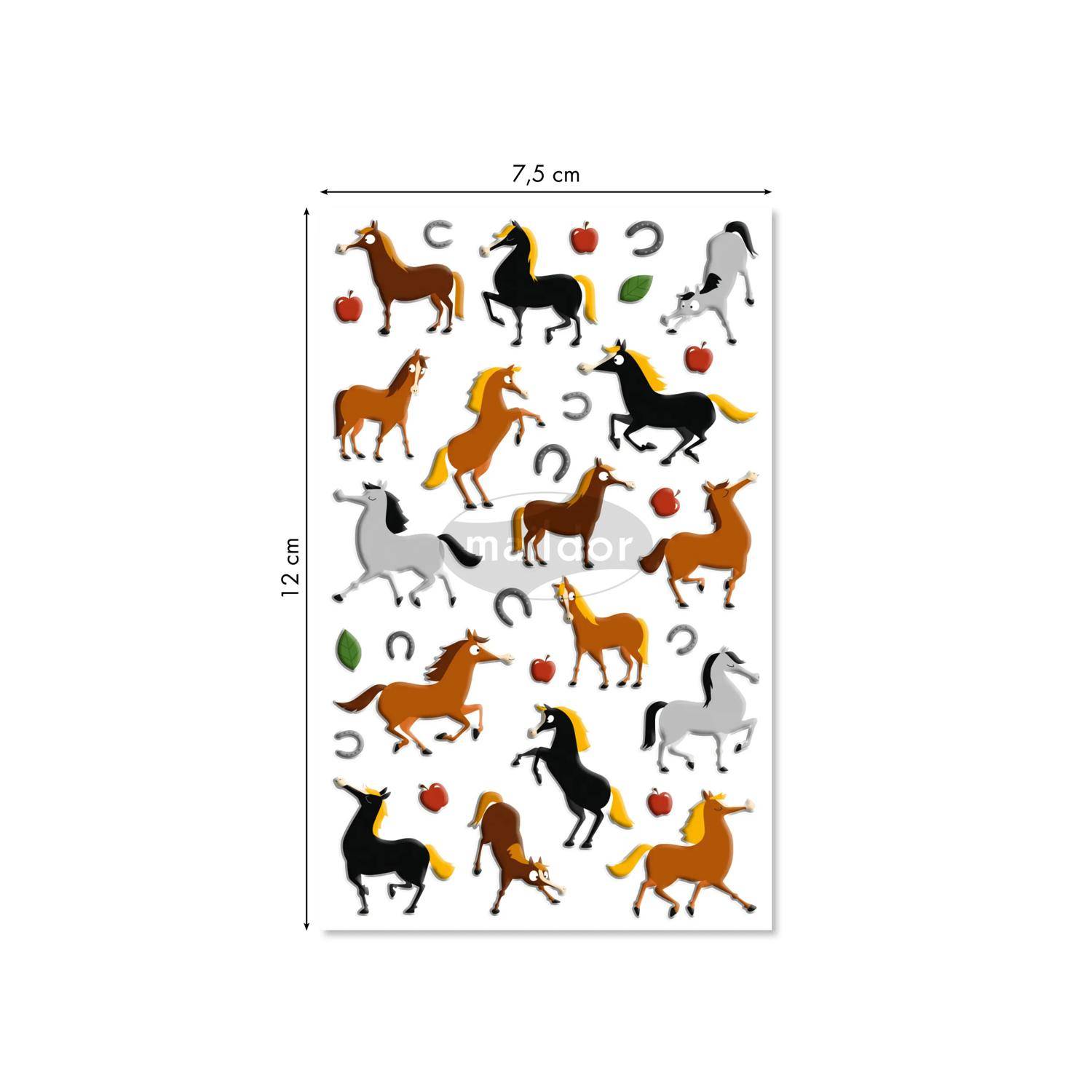 Maildor 10x Cooky, 1 Stickerbogen 7,5x12cm, Pferde - Mehrfarbig 560353C