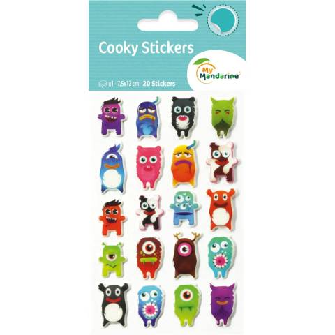 Maildor 10x Cooky, 1 Stickerbogen 7,5x12cm, Monster - Mehrfarbig 560412C