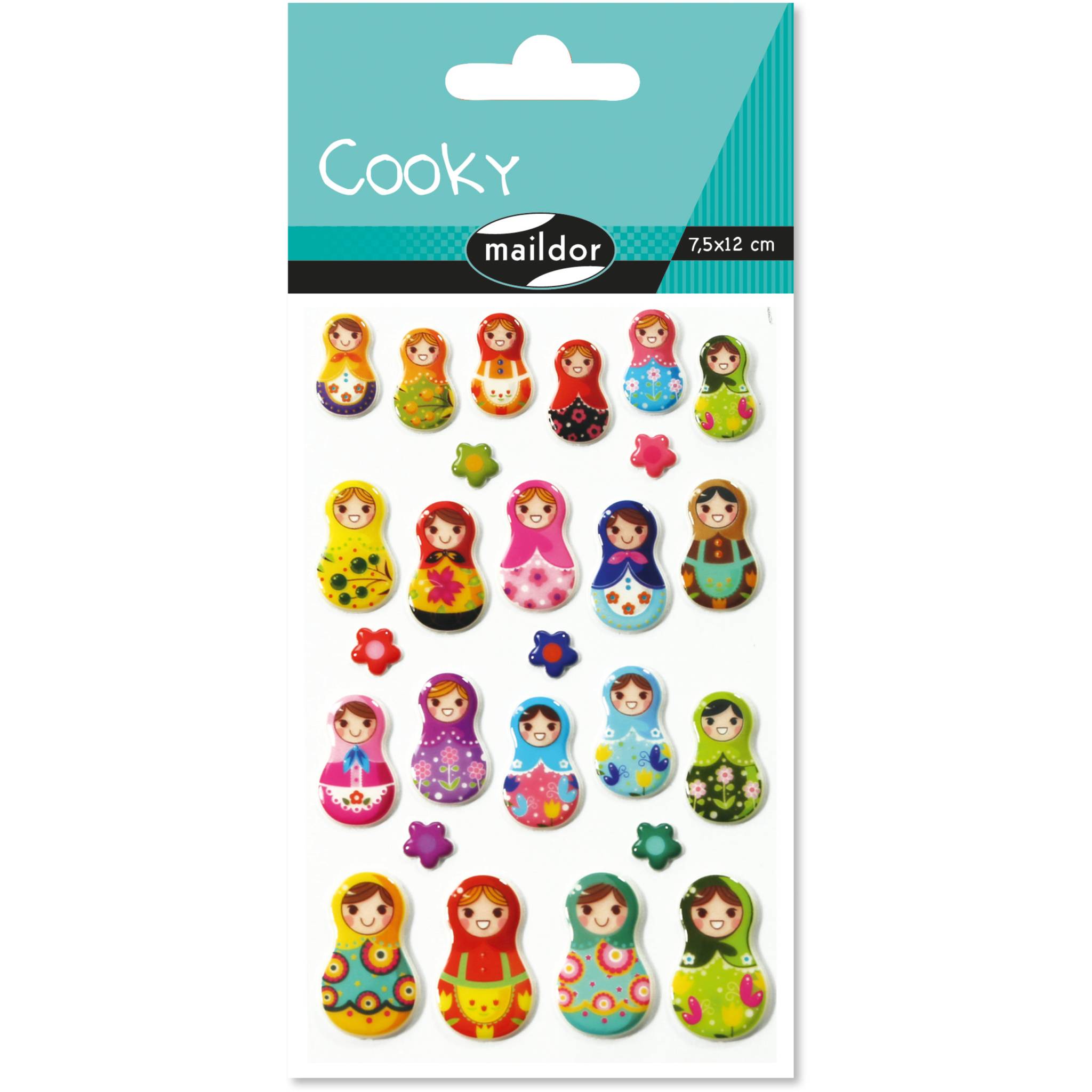 Maildor 10x Cooky, 1 Stickerbogen 7,5x12cm, Tiere - Mehrfarbig 560406C