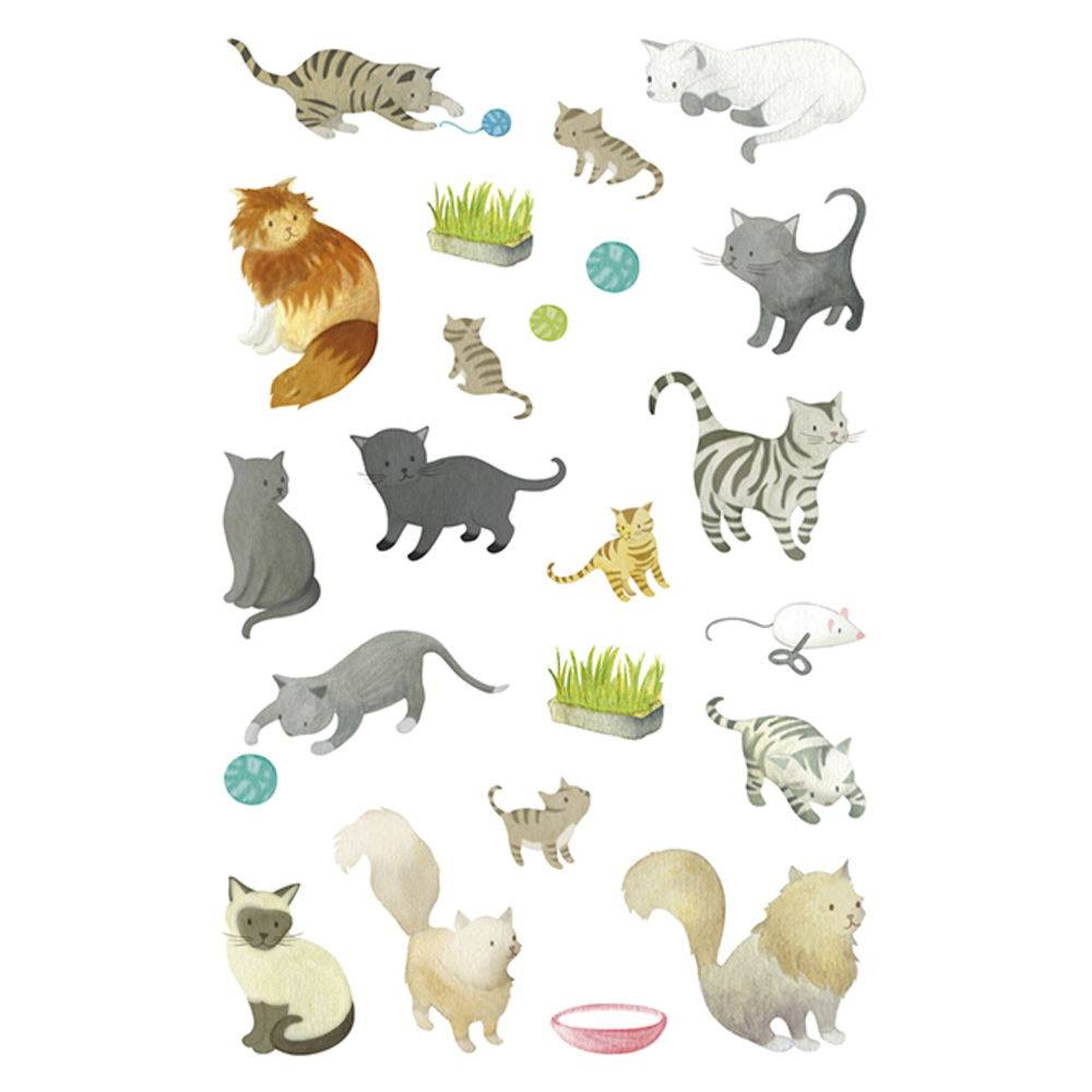 Maildor 10x Mimi Stick', 4 Stickerbogen 10,5x16cm, Katzen - Mehrfarbig AE018O