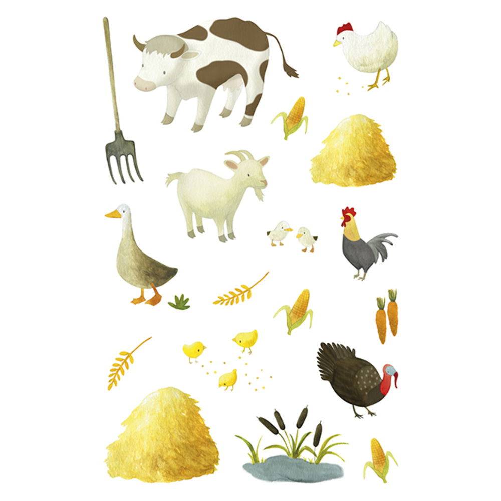 Maildor 10x Mimi Stick', 4 Stickerbogen 10,5x16cm, Bauernhof - Mehrfarbig AE020O