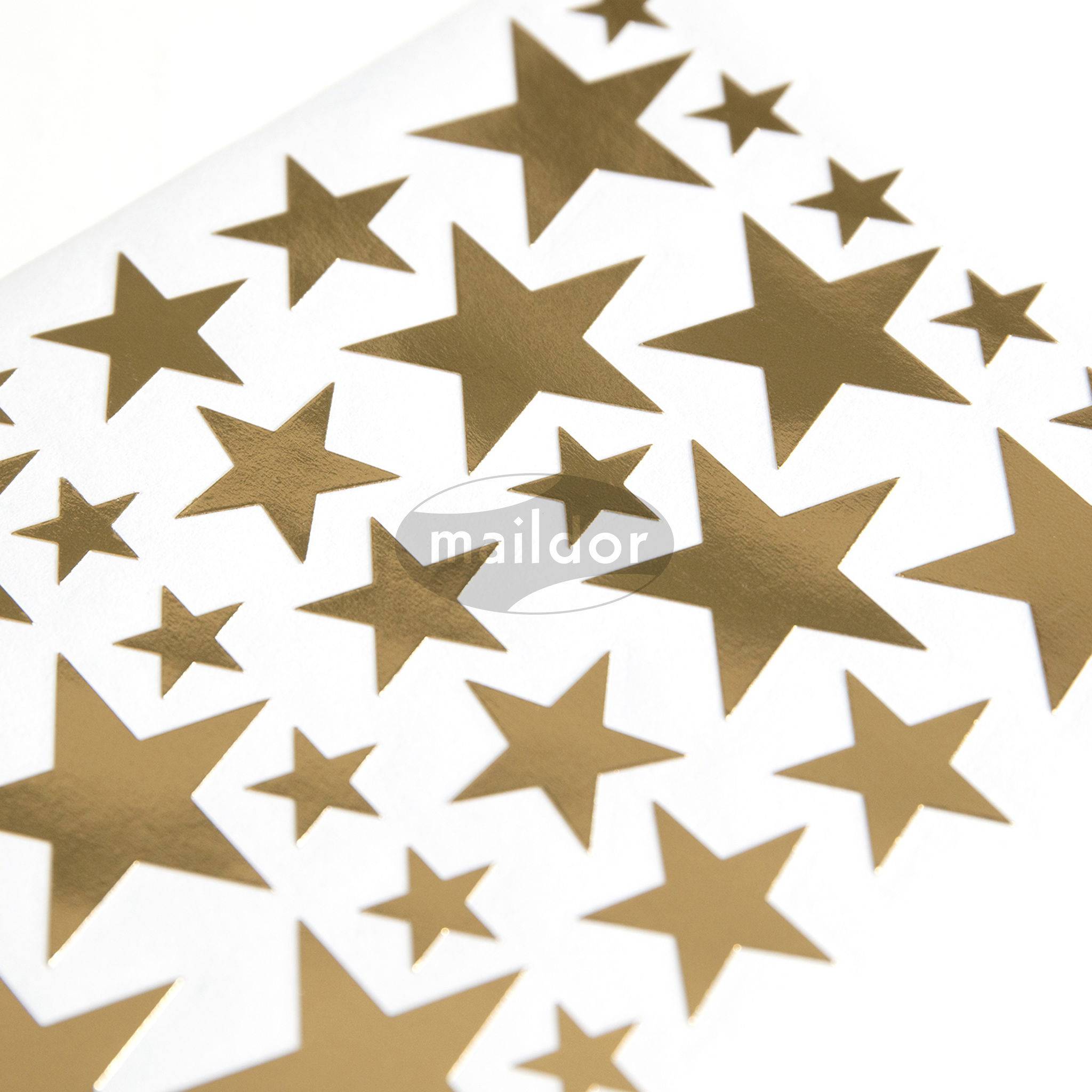 Maildor 10x Initial, 4 Bogen 10,5x16cm, gold/silber, Sterne - Sortierung AE027O