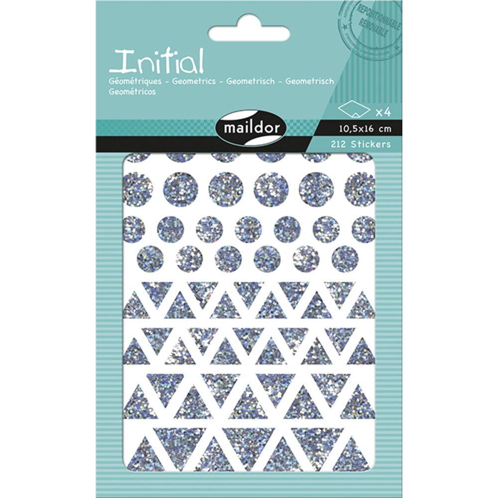 Maildor 10x Initial, 4 Bogen 10,5x16cm, Holografiefolie Silber AE025O