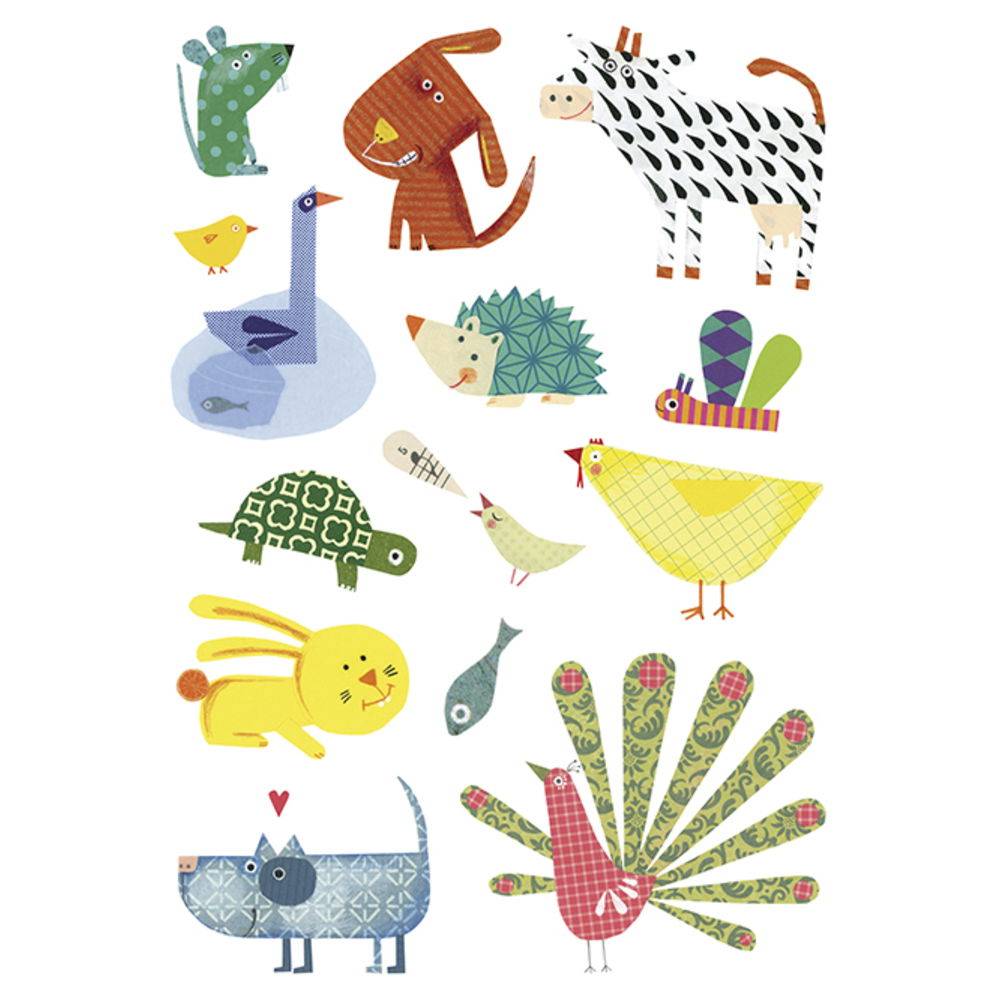 Maildor 10x Baby, 6 Stickerbogen 14,8x21cm, Haustiere - Mehrfarbig AE031O