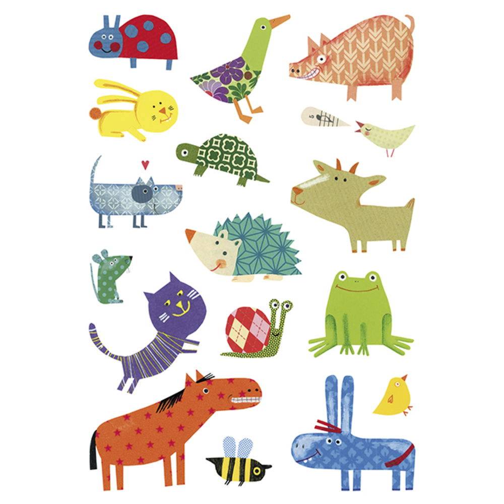 Maildor 10x Baby, 6 Stickerbogen 14,8x21cm, Haustiere - Mehrfarbig AE031O