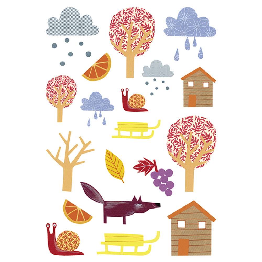 Maildor 10x Baby, 6 Stickerbogen 14,8x21cm, Jahreszeiten - Mehrfarbig AE034O