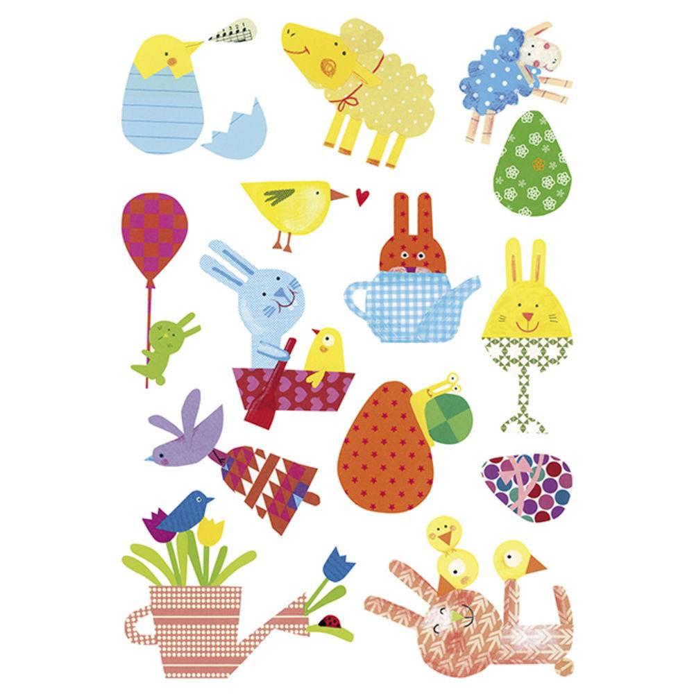 Maildor 10x Baby, 6 Stickerbogen 14,8x21cm, Ostern - Mehrfarbig AE033O