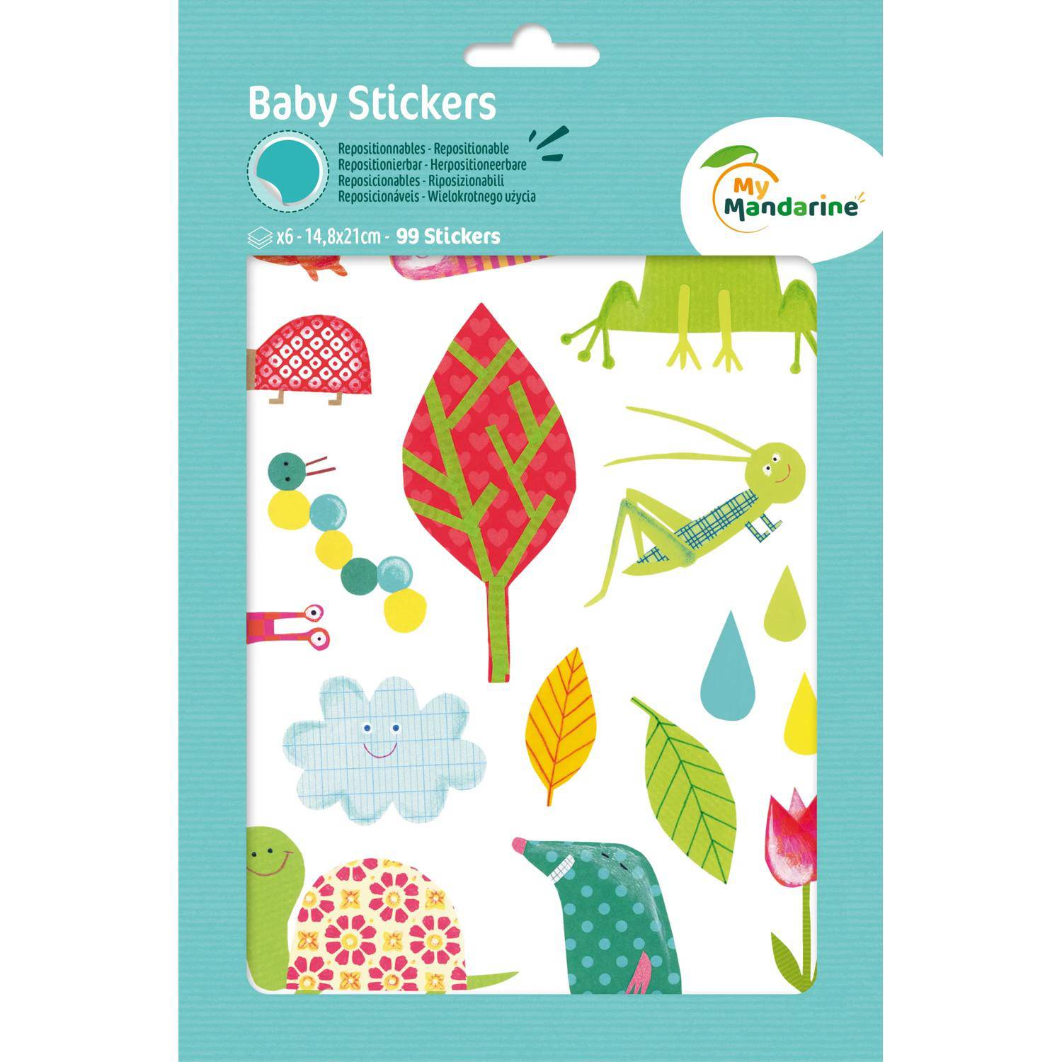 Maildor 10x Baby, 6 Stickerbogen 14,8x21cm, Garten - Mehrfarbig AE036O