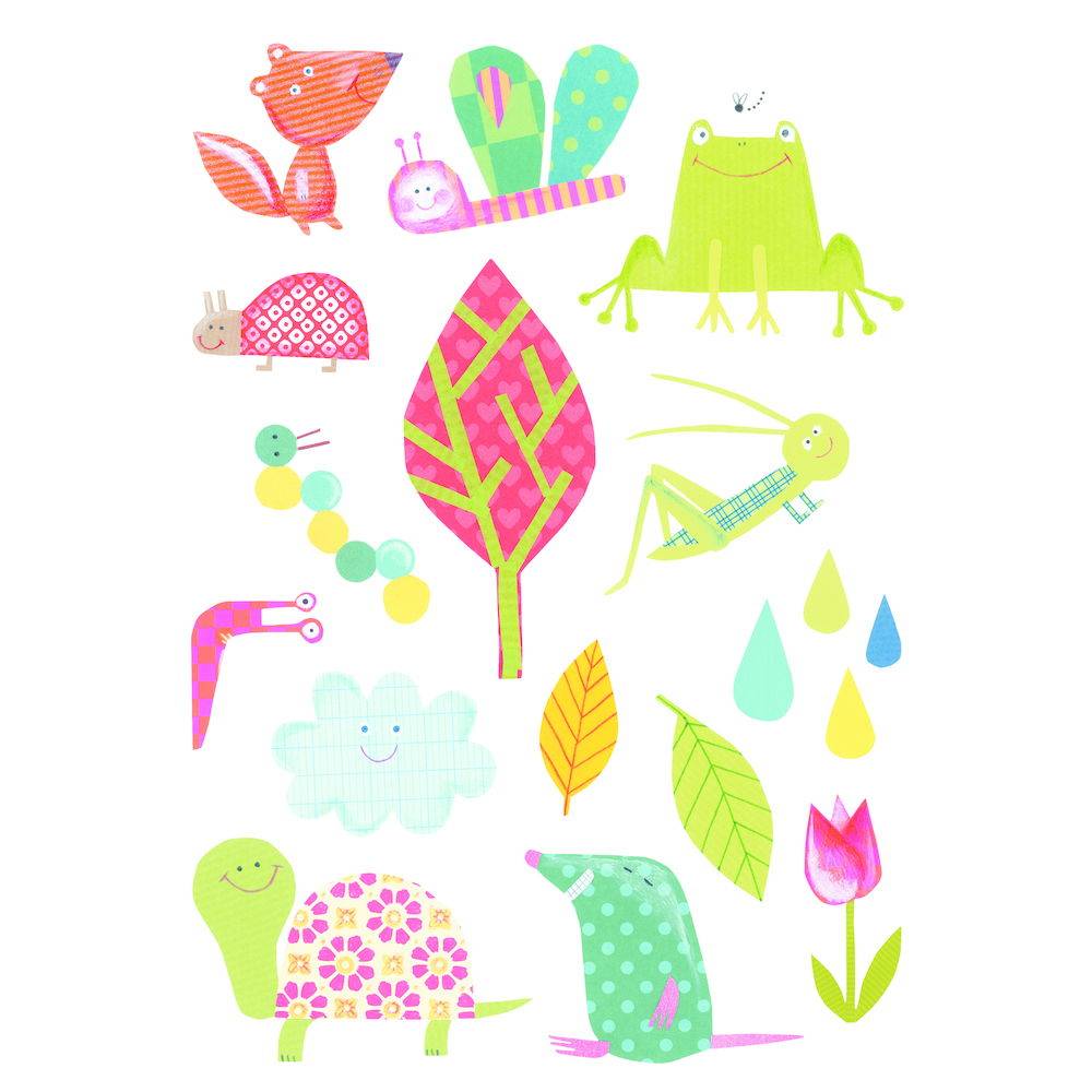 Maildor 10x Baby, 6 Stickerbogen 14,8x21cm, Garten - Mehrfarbig AE036O