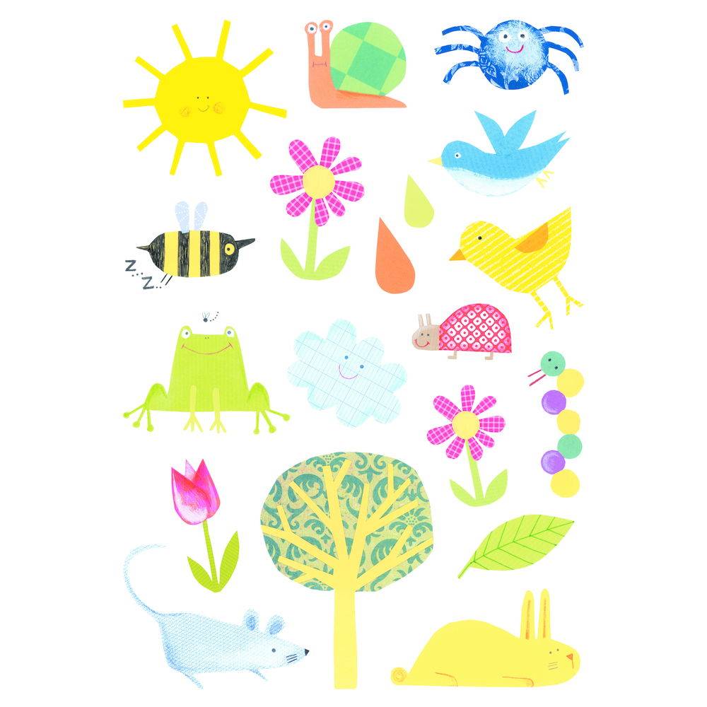 Maildor 10x Baby, 6 Stickerbogen 14,8x21cm, Garten - Mehrfarbig AE036O