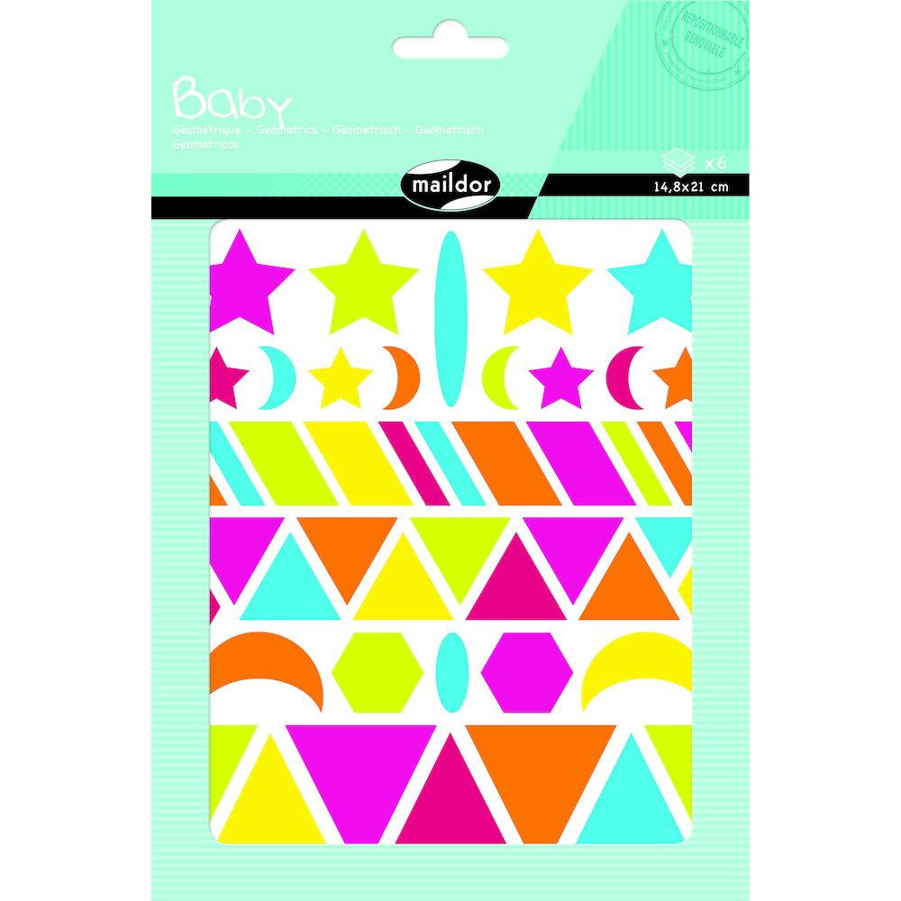 Maildor 10x Baby, 6 Bogen 14,8x21cm kräftige Farben - Mehrfarbig AE040O