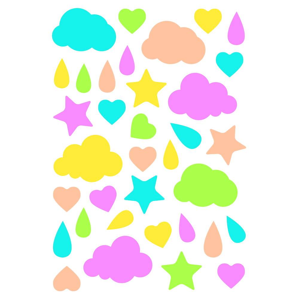 Maildor 10x Baby, 6 Bogen 14,8x21cm, Verschiedene Formen, neon Mehrfarbig AE049O