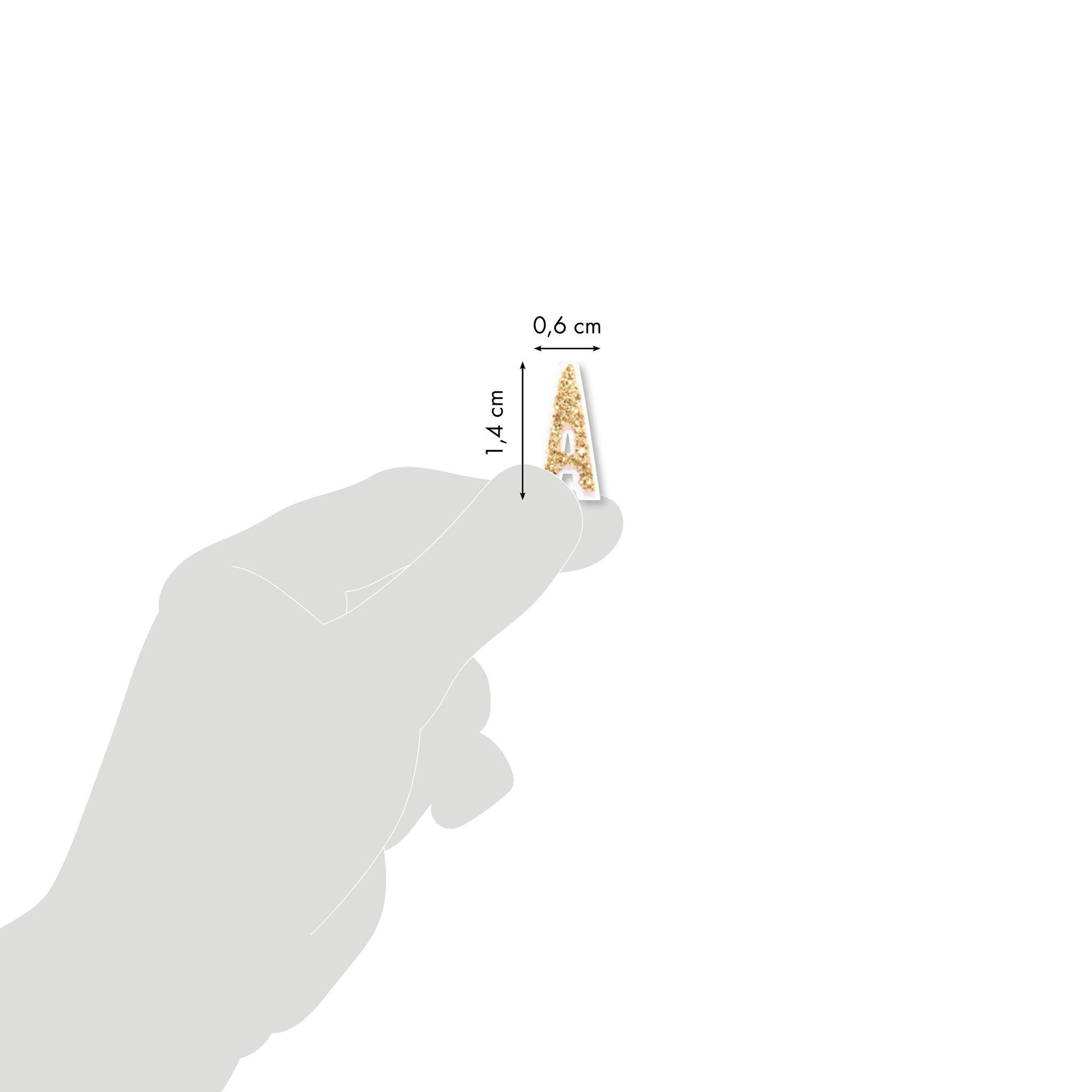 Maildor 10x Glitty, 2 Stickerbogen 10,5x16cm, Alphabet/Zahlen, gold Gold AE070O