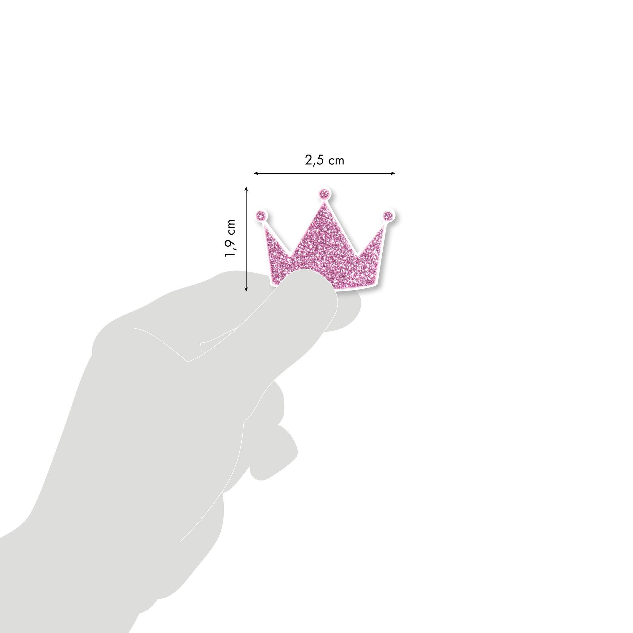 Maildor 10x Sticker Glitty A6 2 Bogen 10,5x16 cm Herzen/Kronen rosa - AE073O