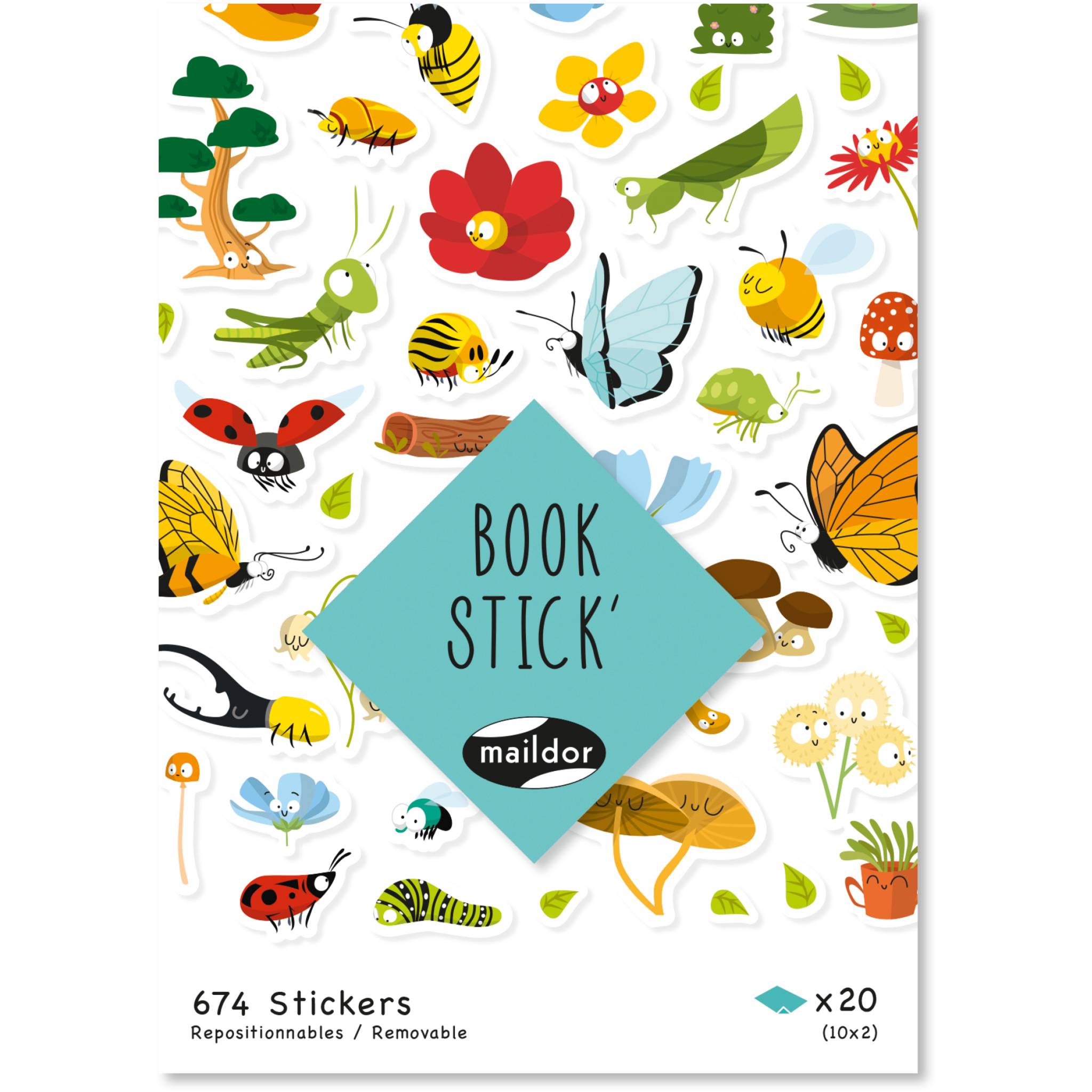 Maildor 5x Book Stick A6 Botanik - Mehrfarbig AE196C