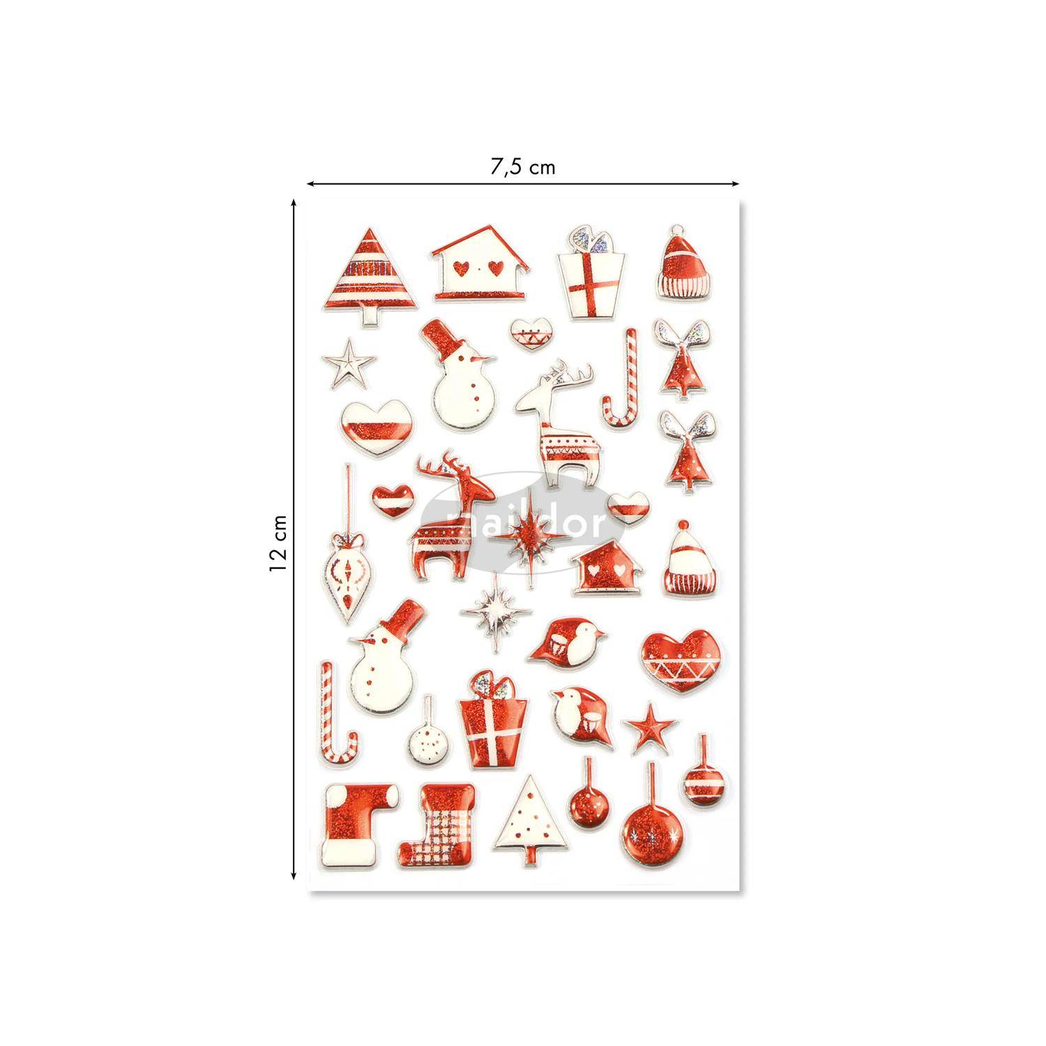Maildor 10x Sticker Cooky, 1 Bogen 7,5x12cm, Weihnachten Mehrfarbig CY043O