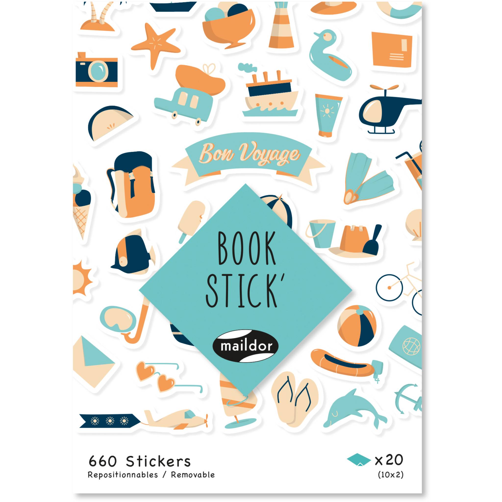 Maildor 5x Book Stick A6 Reise - Mehrfarbig AE197C