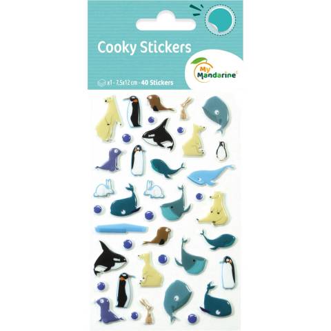 Maildor 10x Cooky, 1 Stickerbogen 7,5x12cm, Packeis - Mehrfarbig CY061O