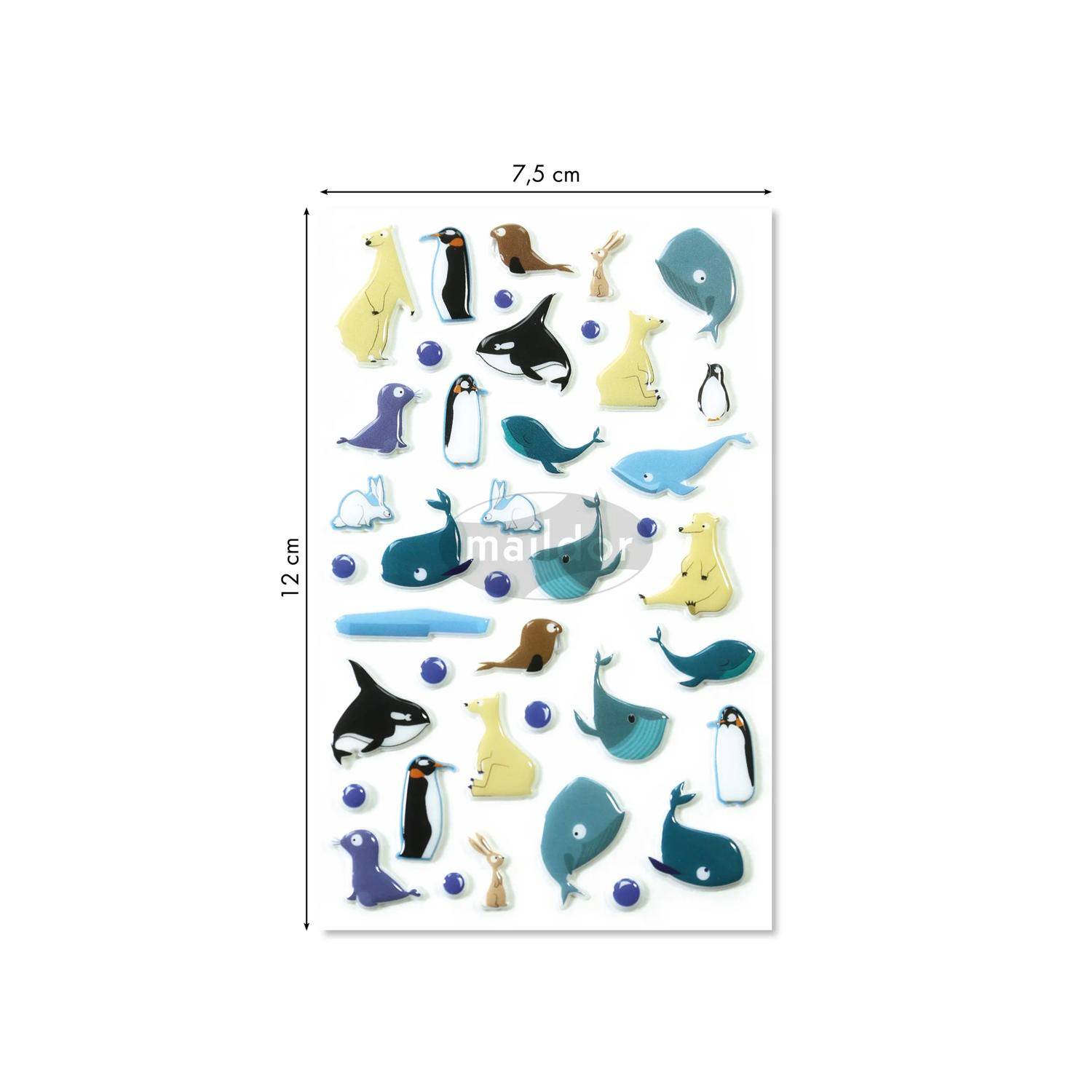 Maildor 10x Cooky, 1 Stickerbogen 7,5x12cm, Packeis - Mehrfarbig CY061O