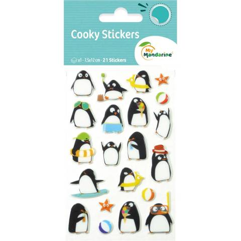 Maildor 10x Cooky, 1 Stickerbogen 7,5x12cm, Pinguine - Mehrfarbig CY062O