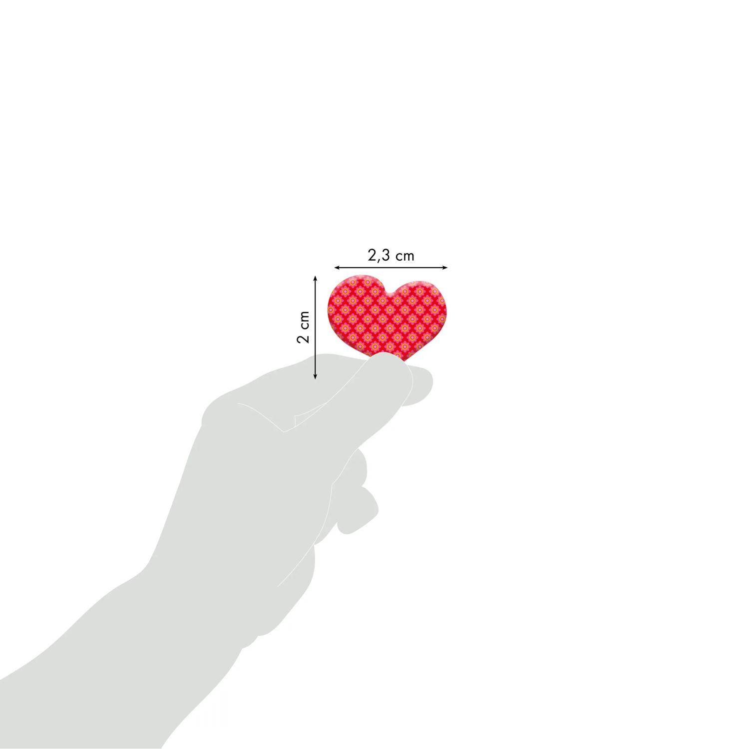 Maildor 10x Cooky, 1 Stickerbogen 7,5x12cm, Gemusterte Herzen Mehrfarbig CY001O