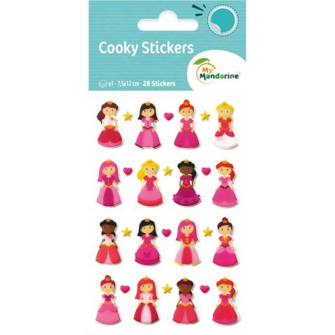 Maildor 10x Cooky, 1 Stickerbogen 7,5x12cm, Prinzessinnen 2 - Mehrfarbig CY002O