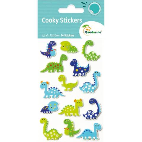 Maildor 10x Cooky, 1 Stickerbogen 7,5x12cm, Dinosaurier - Mehrfarbig CY006O