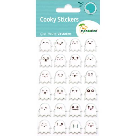 Maildor 10x Cooky, 1 Stickerbogen 7,5x12cm, Gespenster - Mehrfarbig CY039O