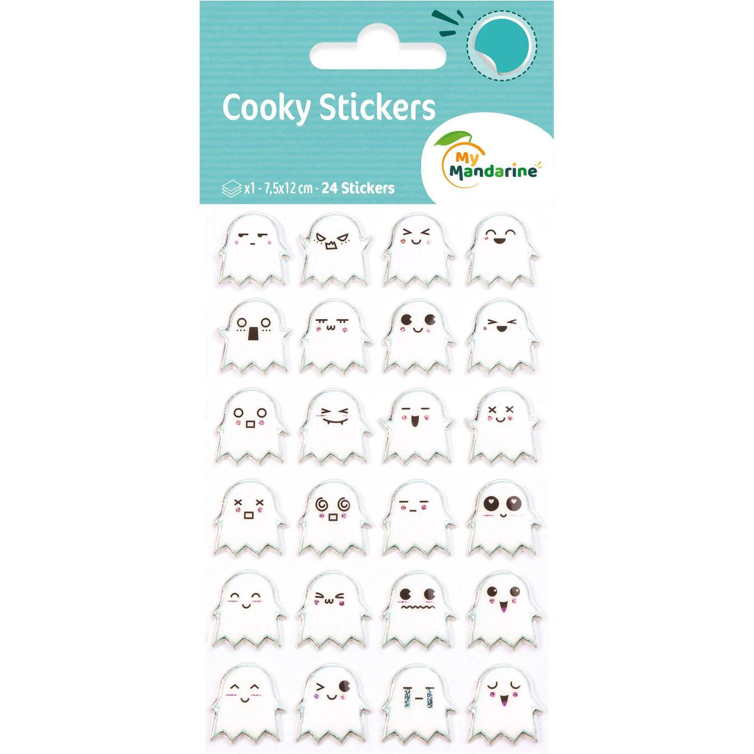 Maildor 10x Cooky, 1 Stickerbogen 7,5x12cm, Gespenster - Mehrfarbig CY039O