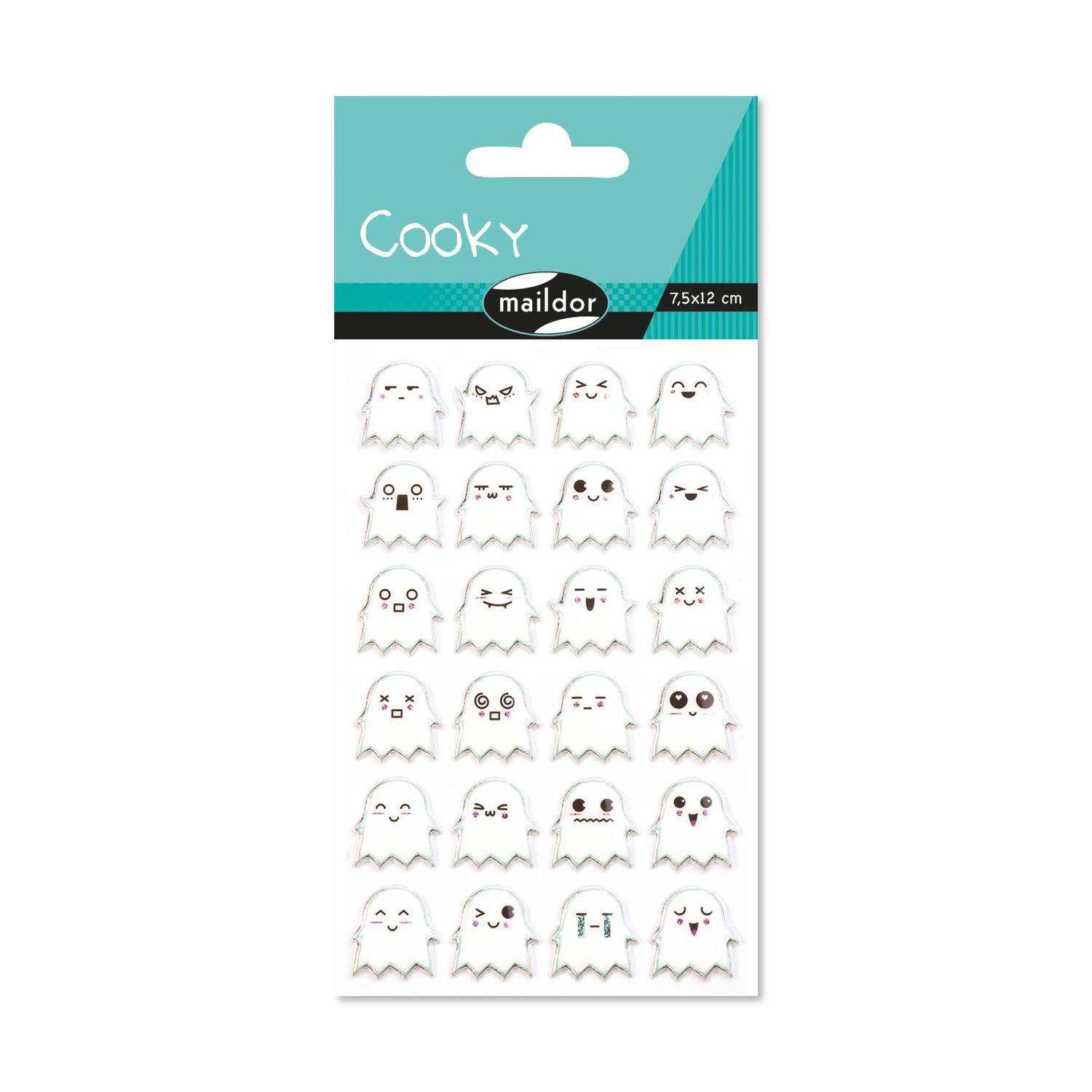 Maildor 10x Cooky, 1 Stickerbogen 7,5x12cm, Gespenster - Mehrfarbig CY039O