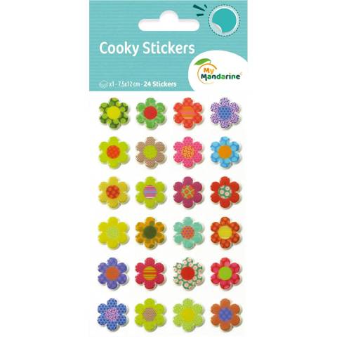 Maildor 10x Cooky, 1 Stickerbogen 7,5x12cm, Blumen - Mehrfarbig CY021O